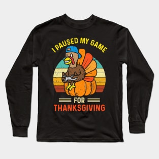 Happy Thanksgiving Gamer Turkey Video Game Lovers Kids Boys Long Sleeve T-Shirt